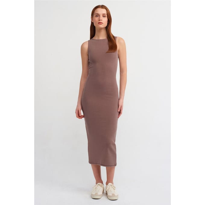 Mouwloze Bodycon Midi Jurk