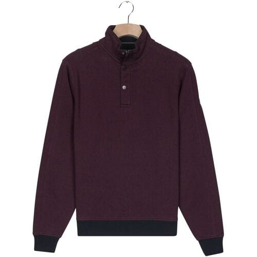 Baileys Trui Half Zip And Press Buttons Collar Jacquard Subtle Texture Sweat Deep Mauve / male