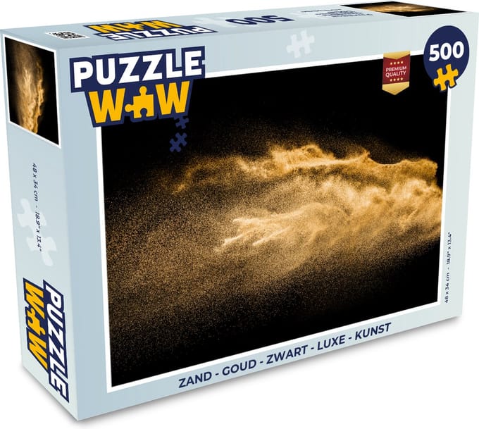 Puzzel Zand - Goud - Zwart - Luxe - Kunst - Legpuzzel - Puzzel 500 stukjes