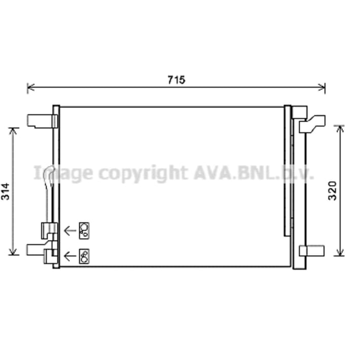 Condensator, airconditioning AVA COOLING VNA5335D