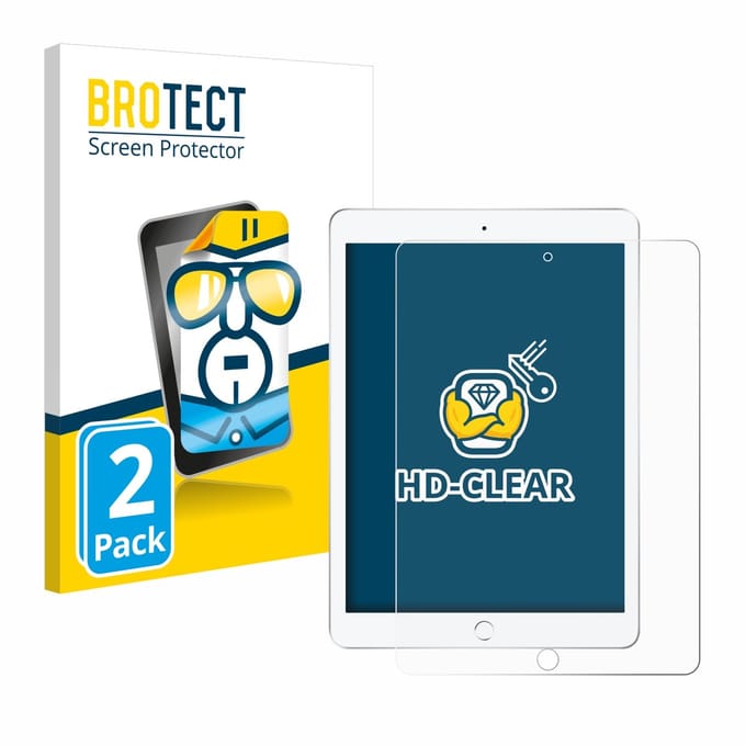 BROTECT - Screenprotector voor Apple iPad 9.7" 2018 (6. Gen.) - Folie Beschermfolie transparant 2 Stuks