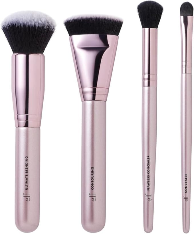 e.l.f. Foundation & Concealer Brush Set - 4-delig - Synthetische Kwasten