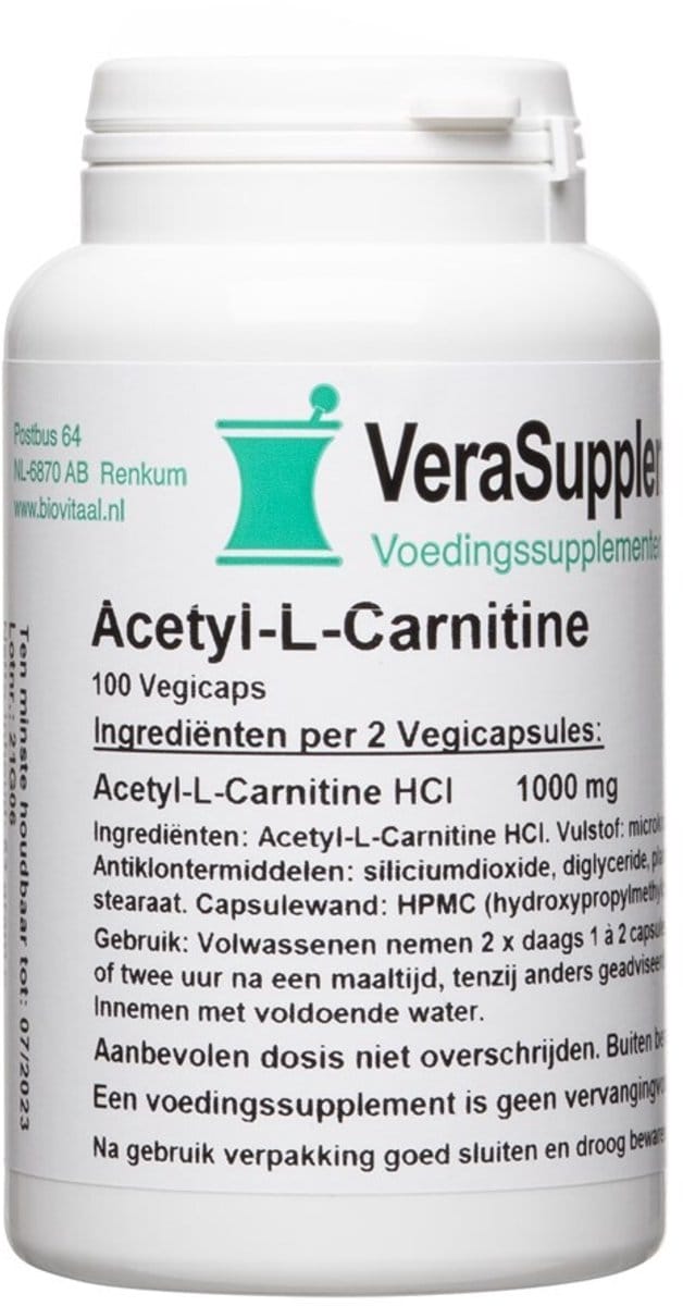 VeraSupplements Acetyl L Carnitine Capsules 100VCP