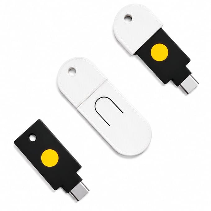 Alvora Sleutelhanger Beschermhoes – Geschikt voor YubiKey 5C NFC – USB-C Opbergcase met Sluitkap – Wit