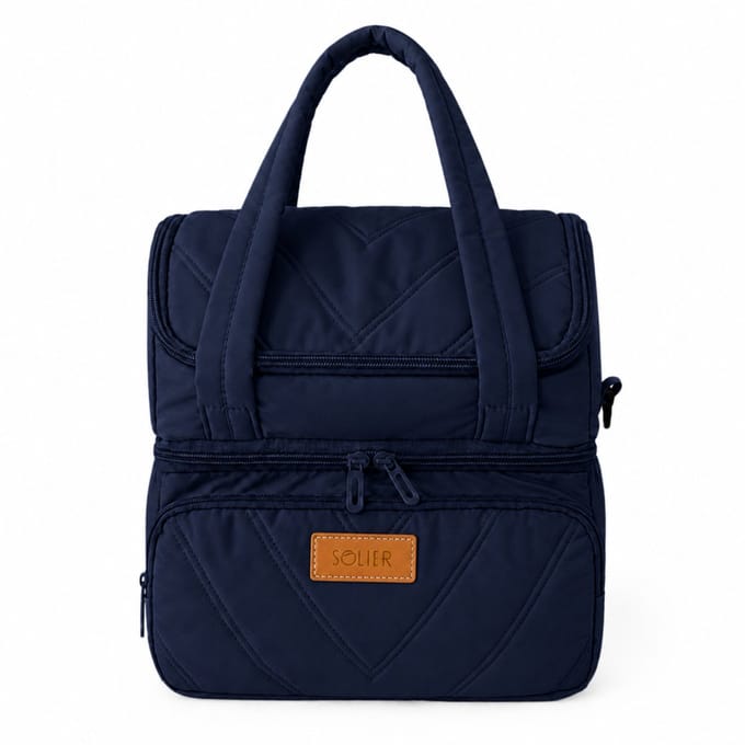 Solier LBS07 - Koeltas Lunchtas XXL - 2 Compartimenten - Verstelbare Schouderriem - Donkerblauw