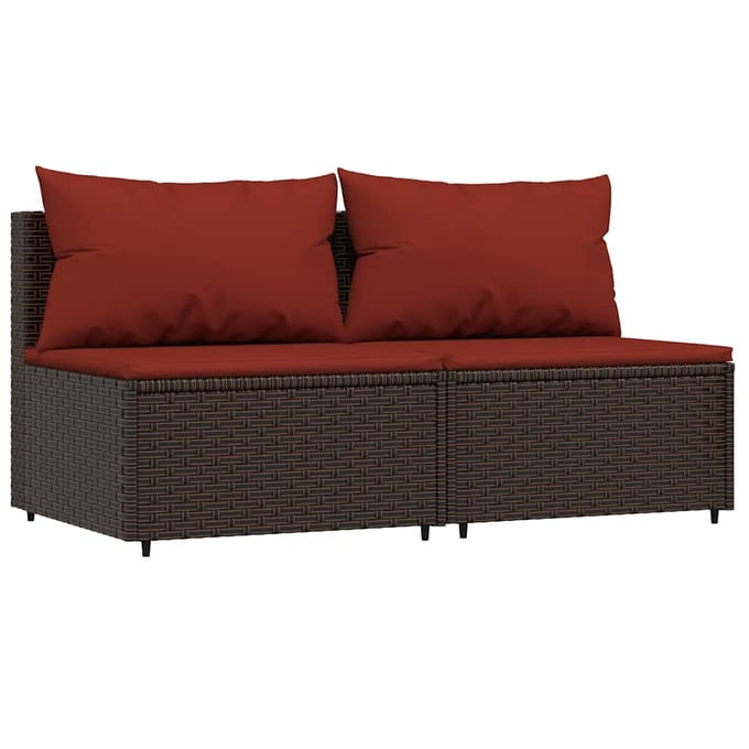 vidaXL - 3-delige - Loungeset - met - kussens - poly - rattan - bruin