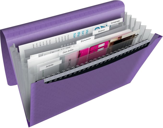 Esselte  Colour'Breeze A4 Uitzetbare Projectmap - Organiser met 5 Tabbladen/6 Vakken - Lavendel