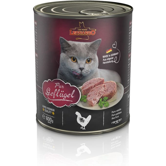 24x800g Gevogelte Puur All Meat Leonardo Kattenvoer