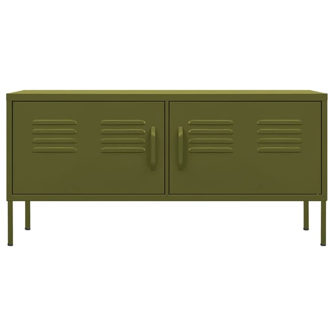 vidaXL - Tv-meubel - 105x35x50 - cm - staal - olijfgroen