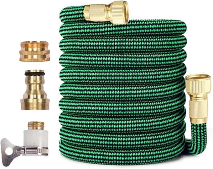 Uitbreidbare Tuinslang - Flexibele Waterslang - Tuin Besproeien - Trekker en compact - 15 Meter - Groen