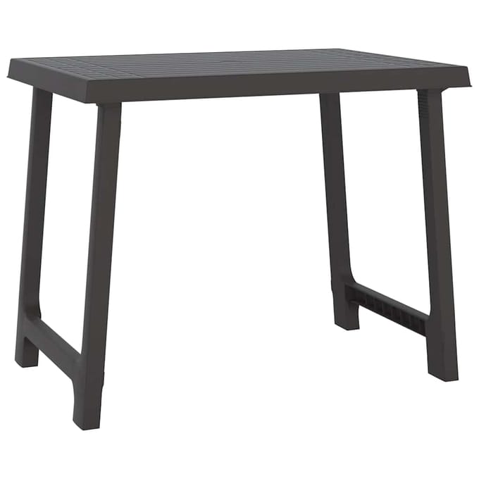 vidaXL - Campingtafel - hout-look - 79x56x64 - cm - PP - antracietkleurig