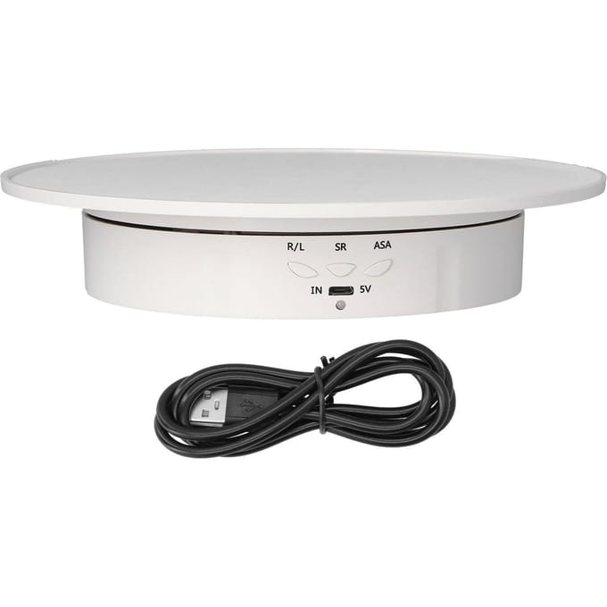 200mm Gemotoriseerde Roterende Displaystandaard Beugel 3 Snelheden Instelbaar USB-voeding Sieraden Elektrisch white