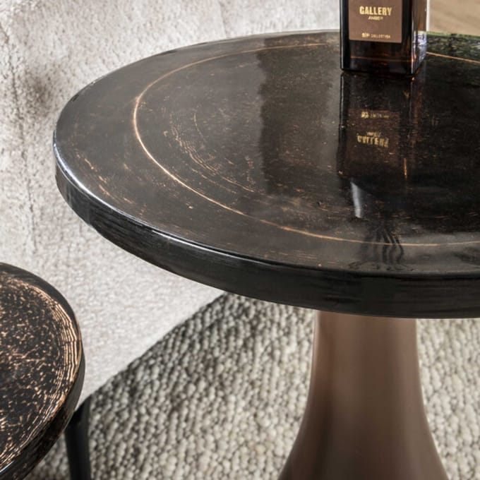 Hoyz Collection - Bijzettafel Eclipse Druppel M - Koper Antiek Finish