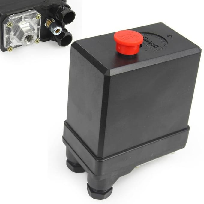 GEKO Drukschakelaar voor luchtcompressoren - Instelbaar - Max. 12 bar - 240V - 16A