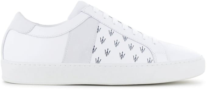 Maserati Trident Leather All Over - Heren Sneakers Schoenen Wit 9200302 , Maat: EU 42