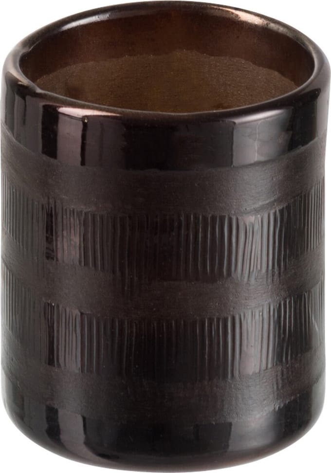 J-Line windlicht Cilinder - glas - bruin - small - 2 stuks