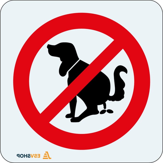 Raamsticker verboden te poepen voor honden 100 x 100 mm