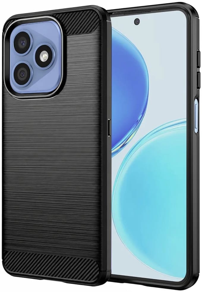 Hoesje geschikt voor HONOR X8d - Techsuit Carbon Silicone Back Cover - Zwart