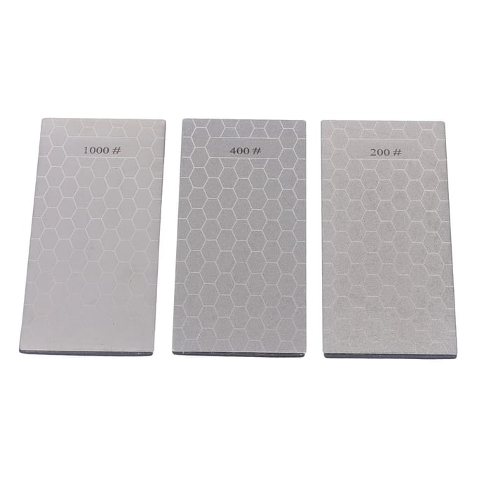 3 PCS Pierre à Aiguiser avec Base Antidérapante Grain 200 400 1000 Pierre à Aiguiser pour Couteaux pour Cuisine gray