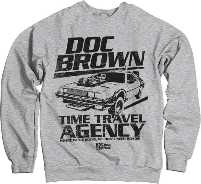 Back to the Future Doc Brown Time Travel Agency-sweatshirt, heathergrijs