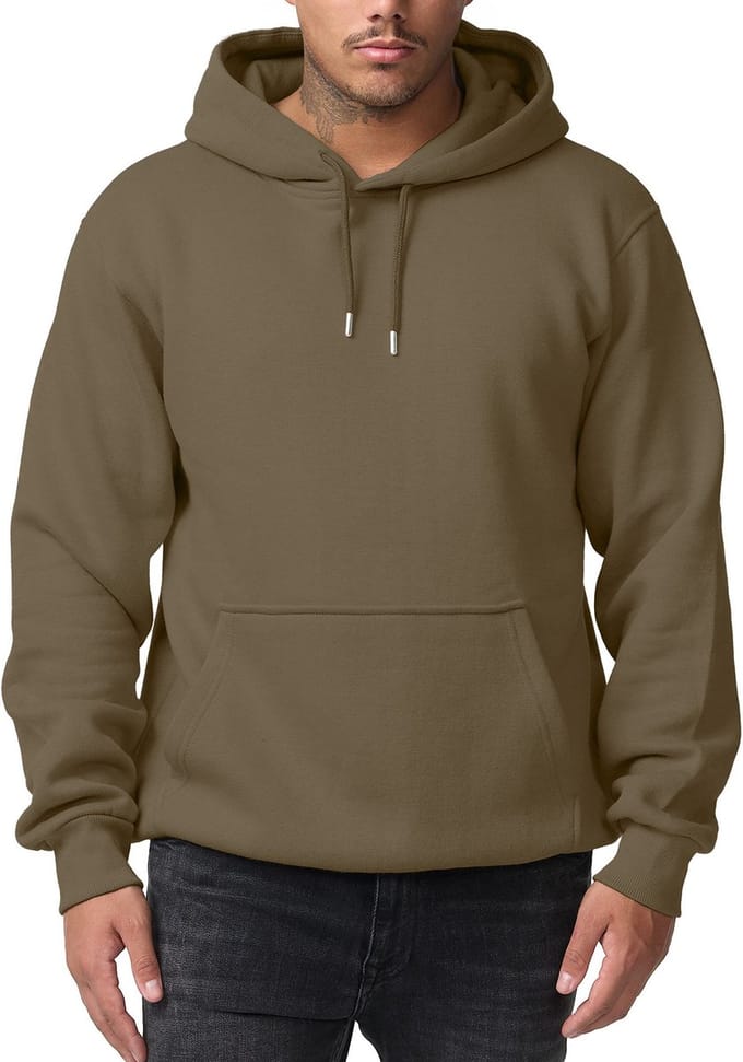 Smith & Solo Hoodie Heren - Sweatshirt Heren Met Capuchon - Katoen - Stone M