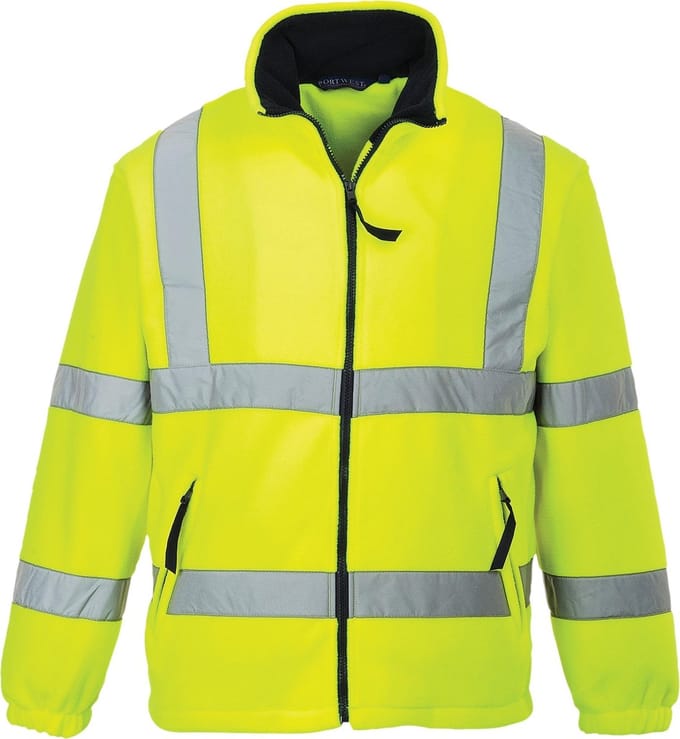 Fleece jack F300 Geel met reflectiestrepen Maat 2XL