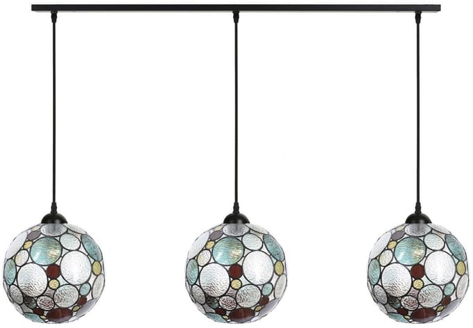 3 x Tiffany Endless lampen aan plafondbalk - Art Deco Trade