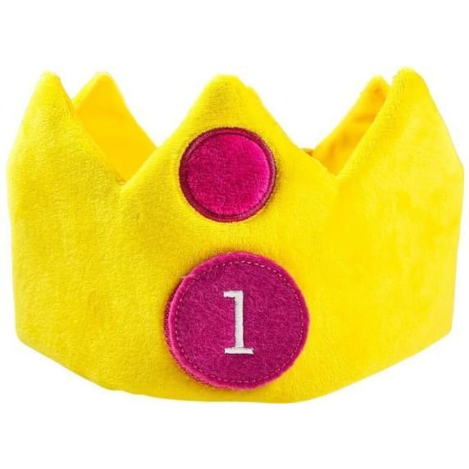 Bumba - Verkleedhoofddeksel - Pluche verjaardagskroon - met 4 jaarnummers