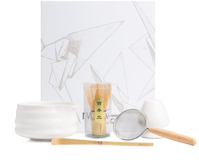 MataMatcha Starterset - Wit keramiek - 5-delig - Complete matcha kit