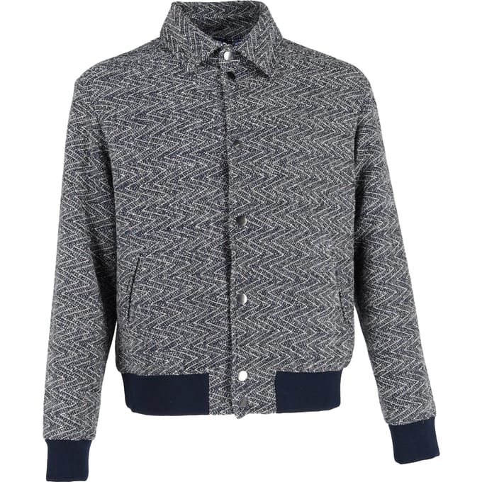 Etro Bomberjack met textuur, marineblauw, katoen
