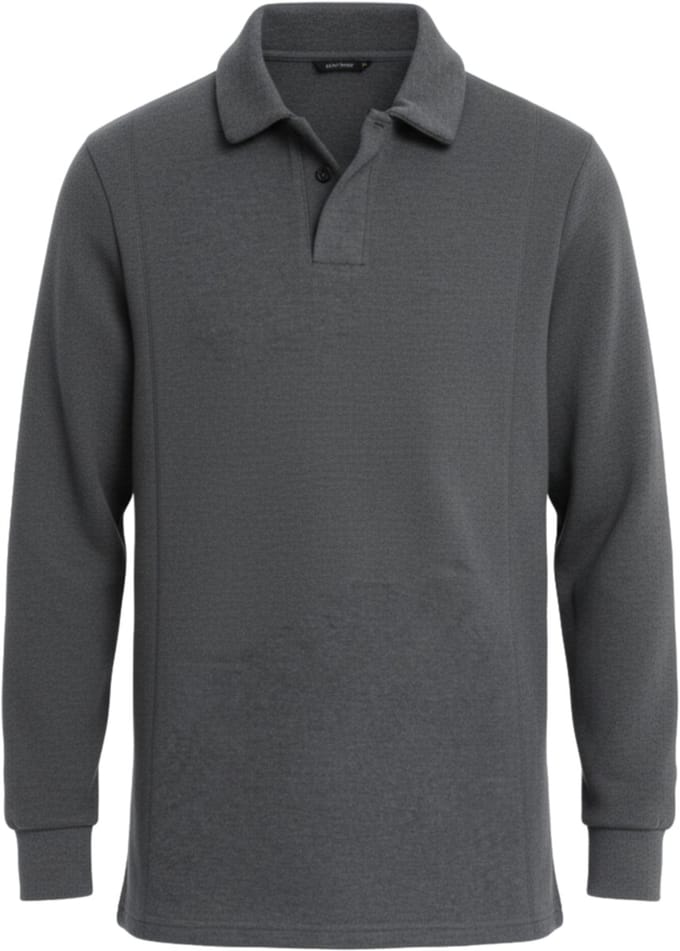 OMBRE Polo - Regular Fit - Katoen - Korte Mouw Donkergrijs Gemêleerd L