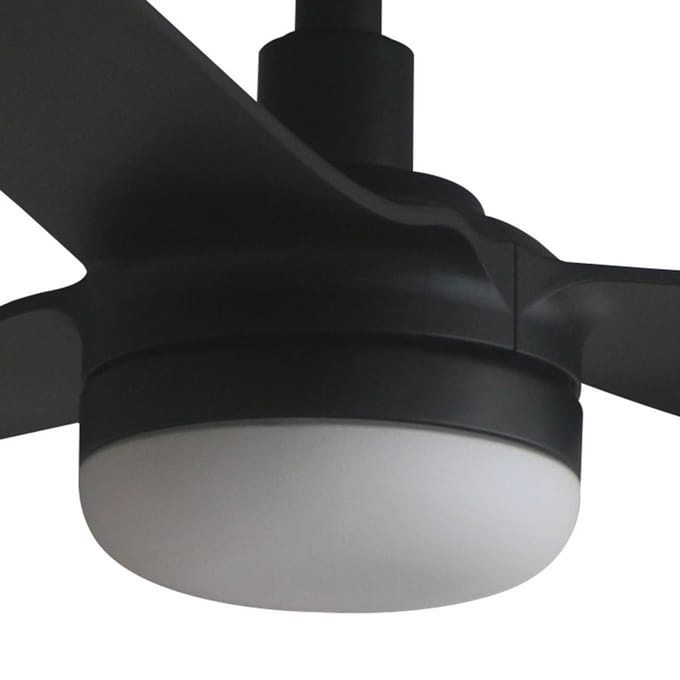 FARO BARCELONA LED plafondventilator Punt M, zwart, DC, stil, 130 cm, CCT