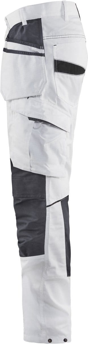 Blaklader Schilderswerkbroek met stretch en spijkerzakken 1096-1330 - Wit/Donkergrijs - D112