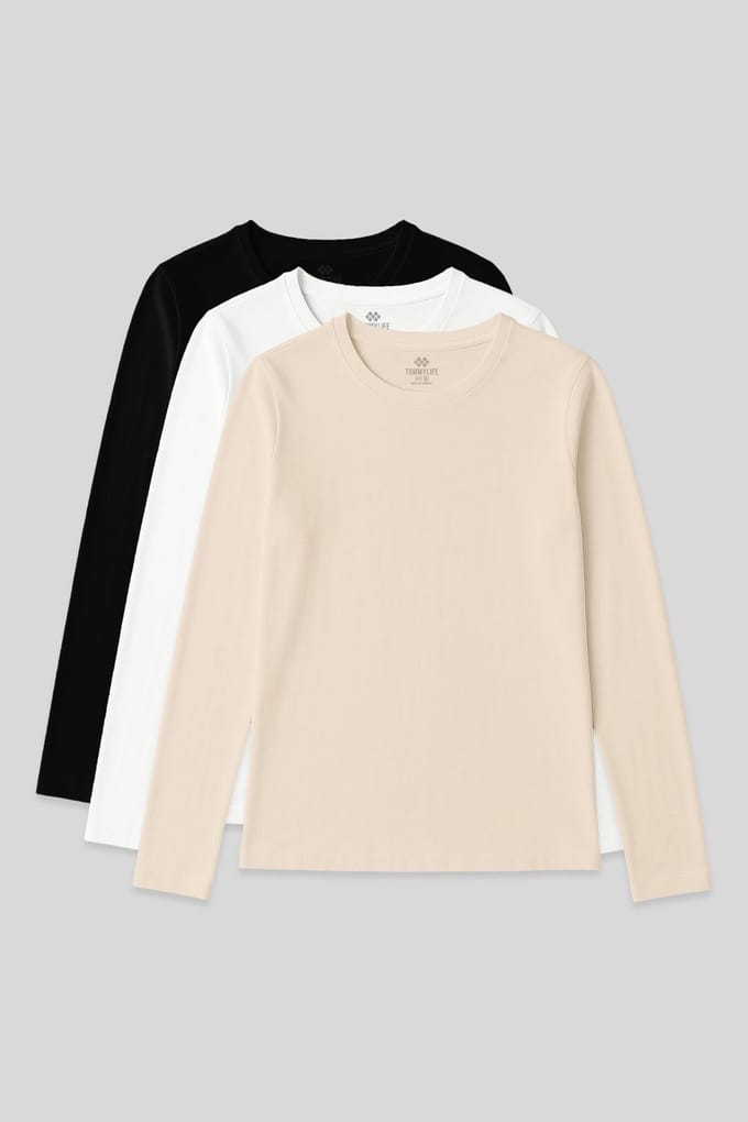 Dames Langsleev T-shirt met Ronde Hals