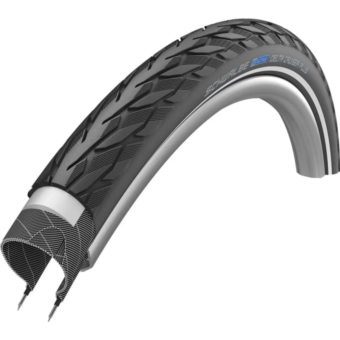 Stijve band met reflector Schwalbe Delta Cruiser Plus Active Punctureg. Twinskin 47-406