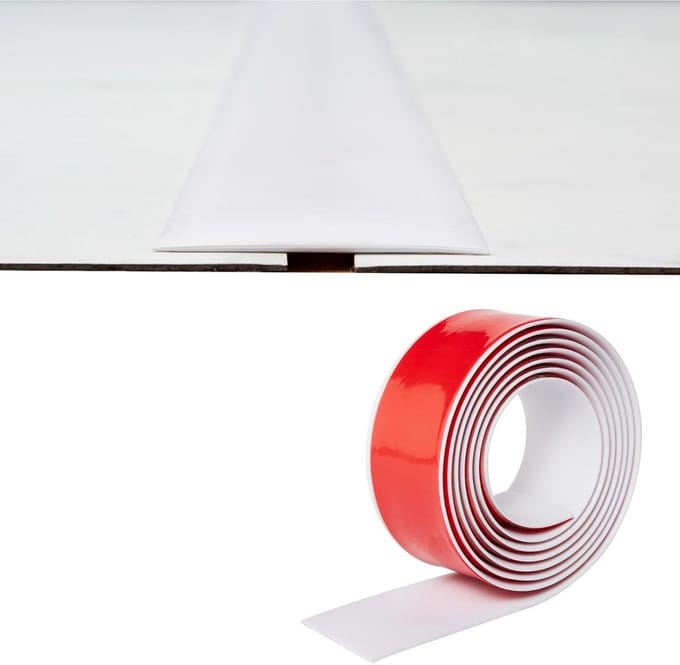 Zelfklevend Platte Vloerovergangsprofiel 5cm Breed Wit 2 Meter