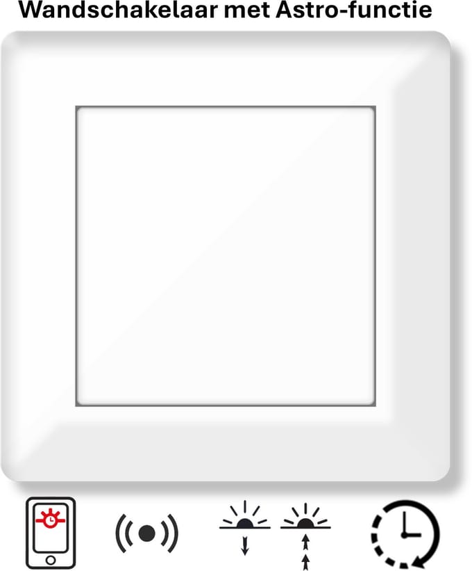 Freelux Drukknop | Astro Tijdschakelaar | Bluetooth | Led Schakelaar | 230VAC/10A | Signaal wit glans