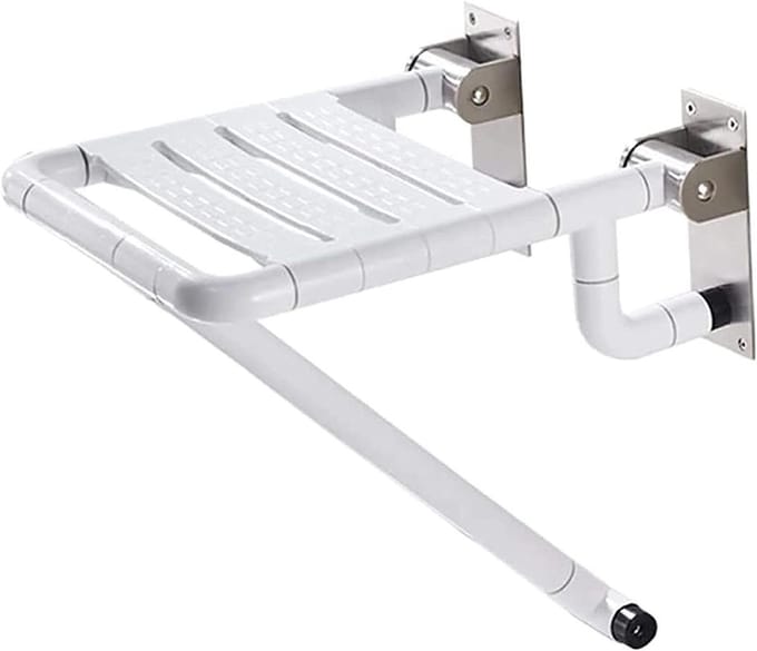 Douchestoel Opklapbaar - Douchebank Wandmontage - Veilig Douchen - Ergonomisch Antislip Ontwerp - 43x39 cm - Wit