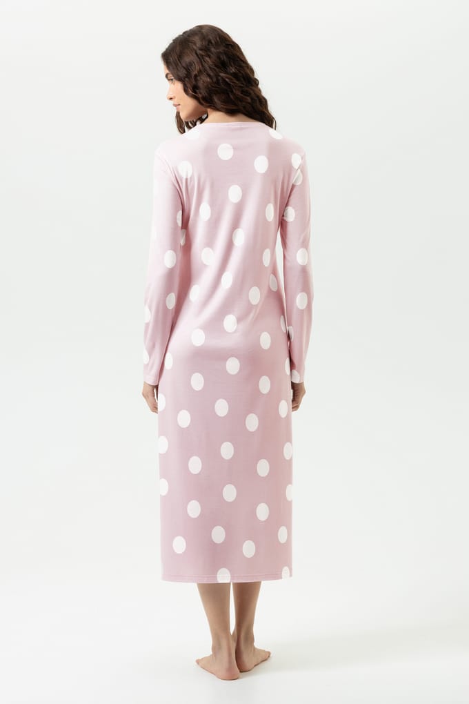 Lange nachtjapon Serie Pretty Dots Pink Parfait