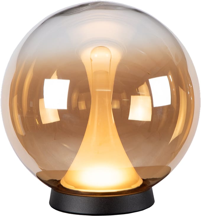Atmooz Tafellamp Nobus - Ø25 x 27 cm - Zwart Amber Glas