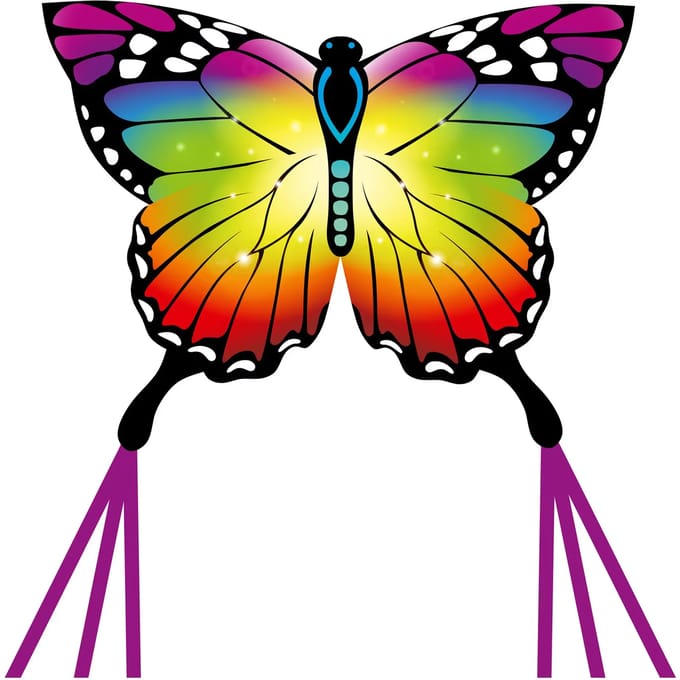 HQ Invento - Butterfly Kite Indigo - Kindervlieger - Regenboog