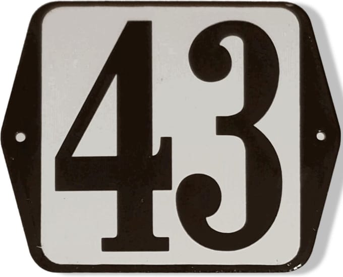 Huisnummer standaard nummer 43