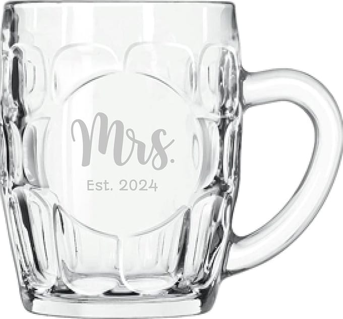 Gegraveerde bierpul 55cl Mrs. Est. 2024