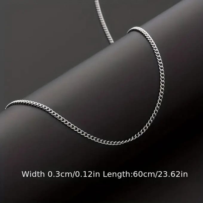 Nivard Ketting - Heren - Staal - Nep zilver - Met Hanger - 60cm