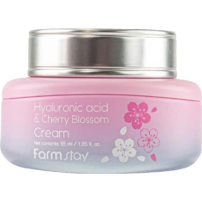 Farm Stay Hyaluronic Acid & Cherry Blossom Cream 55ml +RANDOM GIFT gray