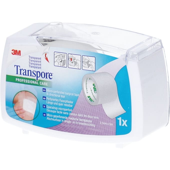3M Transpore Surgical Tape Dispenser 2,5cm x 5m 1527-1/D 1 Pleister