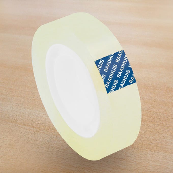 Plakband Raadhuis Transparant 12 mm x 33 m voor B1 Afrolapparaat