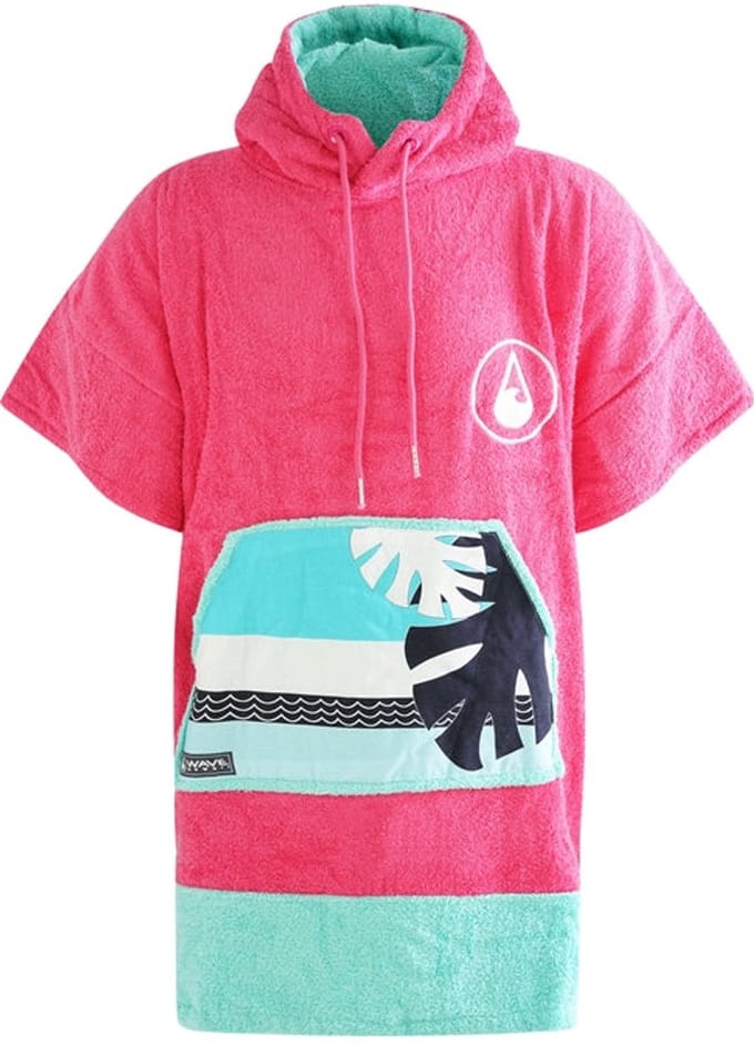 Poncho Wave Hawaii Cotton Velours Poncho Pink Wave XS WH4078 Multikleur 80 x 70 cm