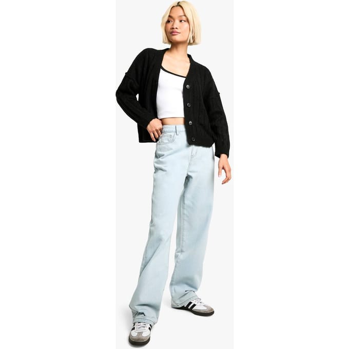 Dames Boohoo Basics Boyfriend Jeans | Bleach Wash | Maat: 6/32L