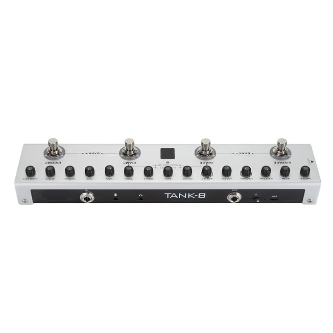 Multi-effecten Basgitaarpedaal Digitaal Oplaadbare Elektrische Gitaar Effector 36 Klanken 9 Versterkers 8 IR white